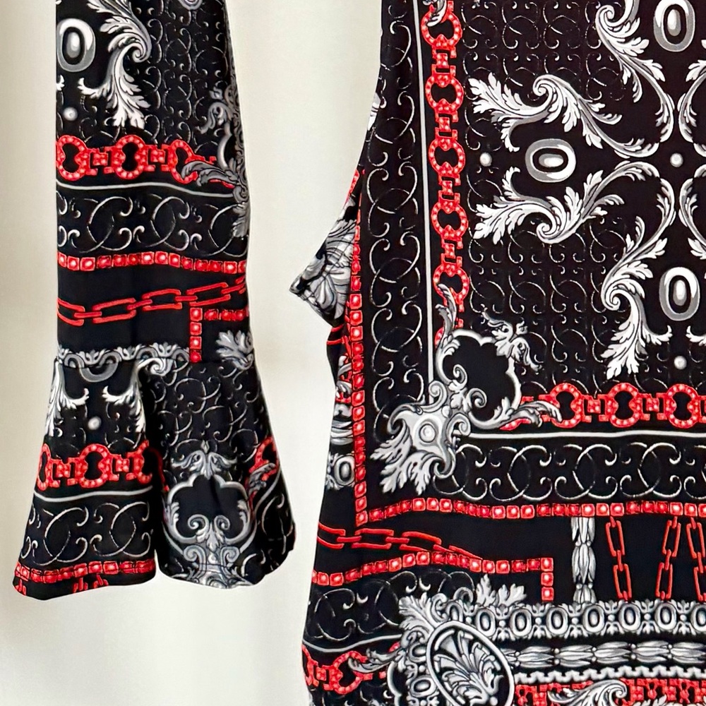 Women’s Black and Red Long Sleeve Mini Dress Size Small NWT - Picture 6 of 6